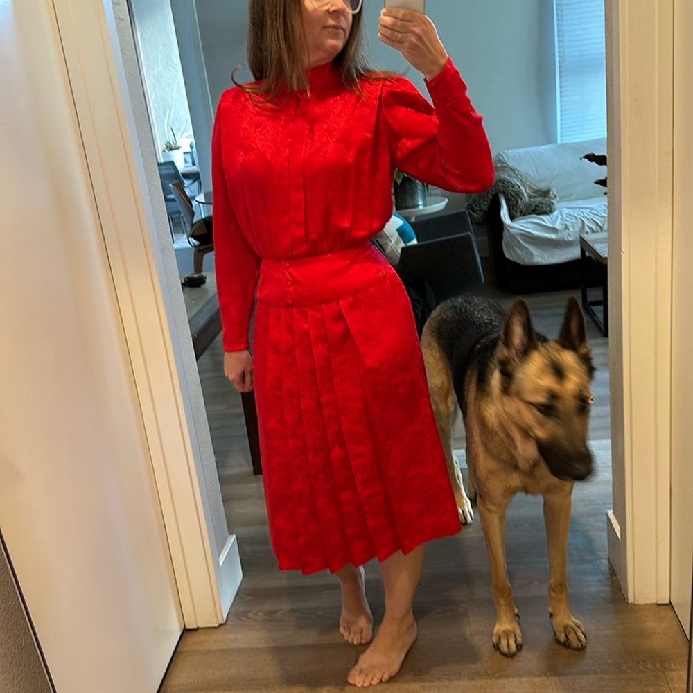 Vintage Silk Red Dresss